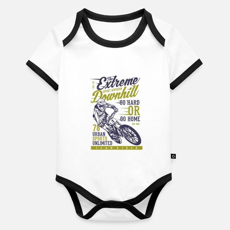 Descente VTT Vélo Extrême Body Bébé bio contrasté manches courtes