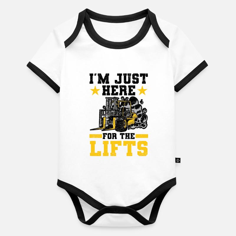 Forklift driver Organic Baby Contrasting Bodysuit