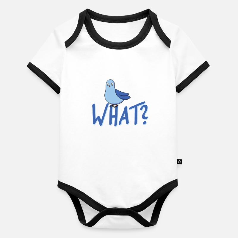 Quelle colombe Body Bébé bio contrasté manches courtes