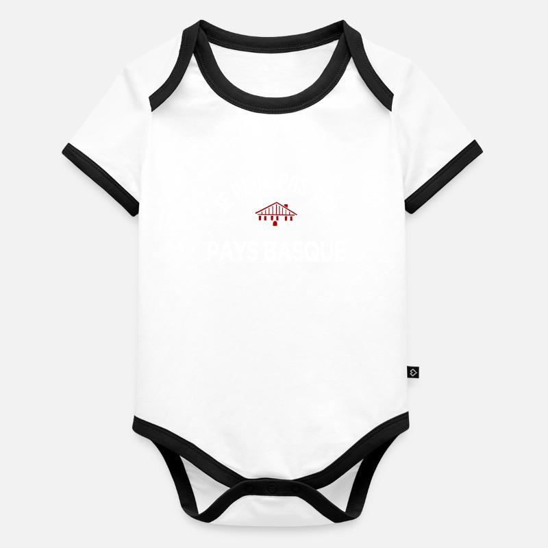 je peux pas j ai pays basque cadeaur pour basque Body Bébé bio contrasté manches courtes
