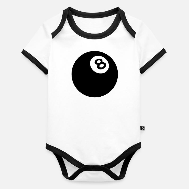 boule noir billard 8 2509 Body Bébé bio contrasté manches courtes