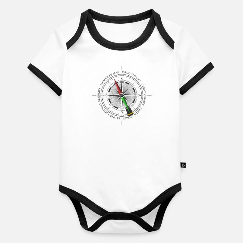 Boussole Body Bébé bio contrasté manches courtes