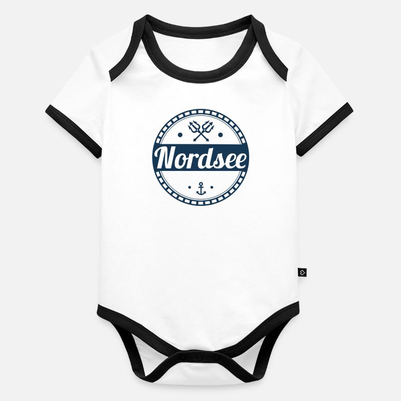 mer du Nord Body Bébé bio contrasté manches courtes