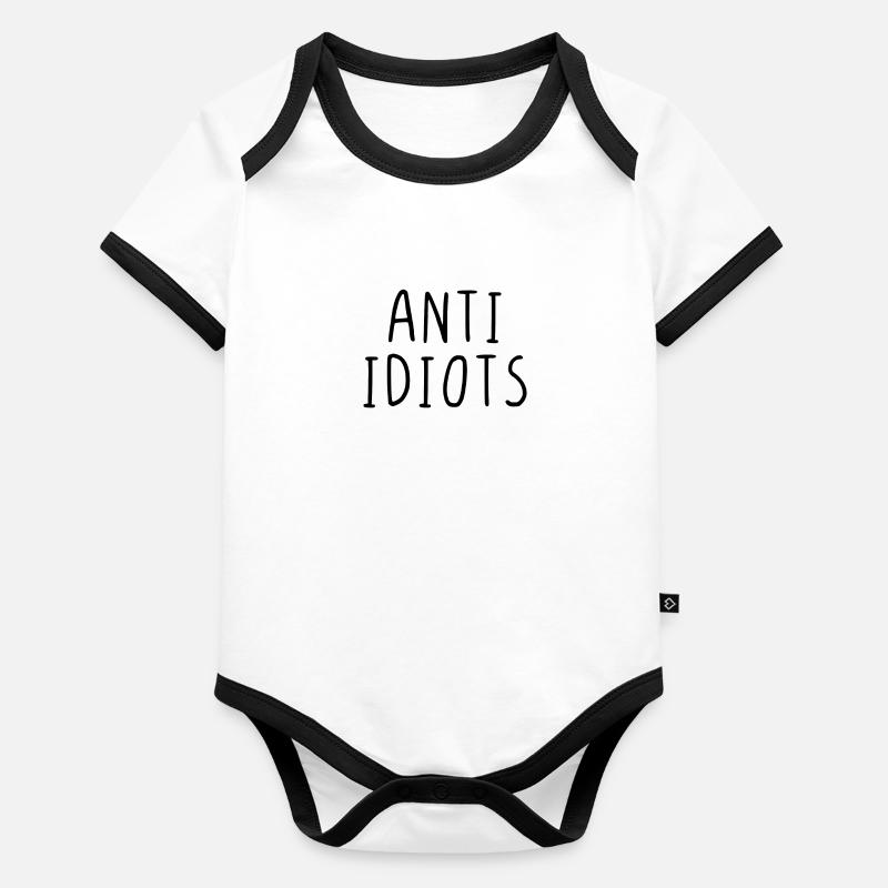 Anti idiots Body Bébé bio contrasté manches courtes