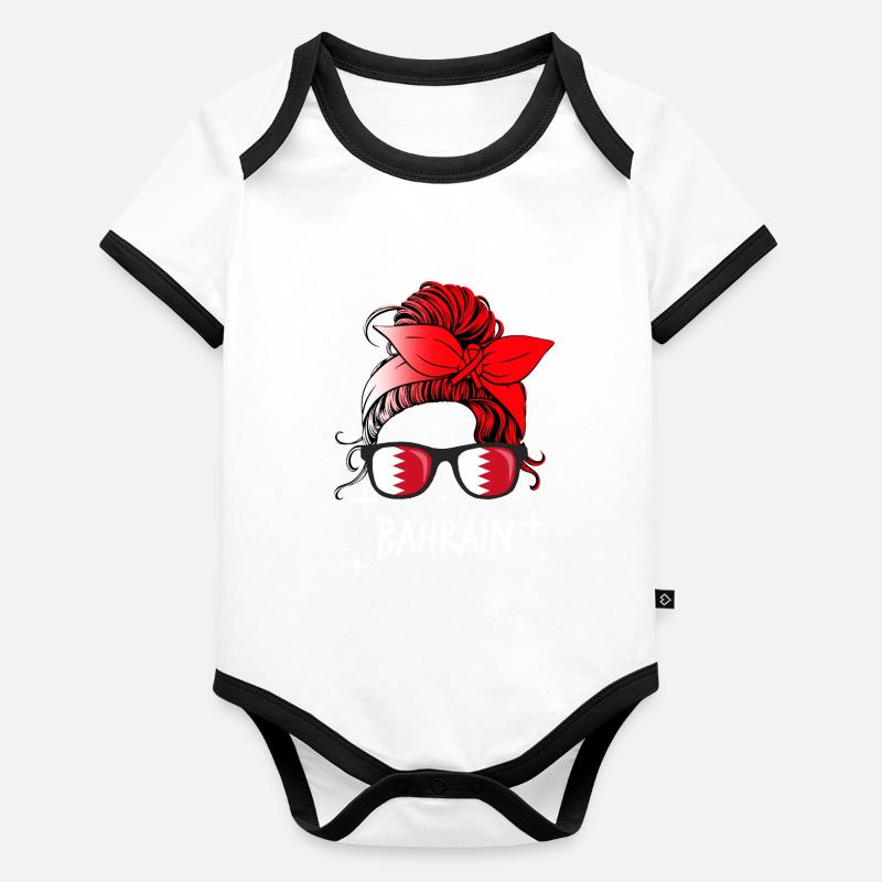Bahreïn Body Bébé bio contrasté manches courtes