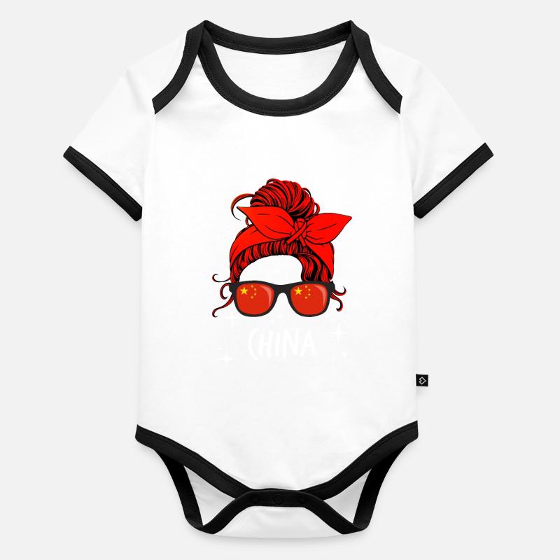 Chine Body Bébé bio contrasté manches courtes