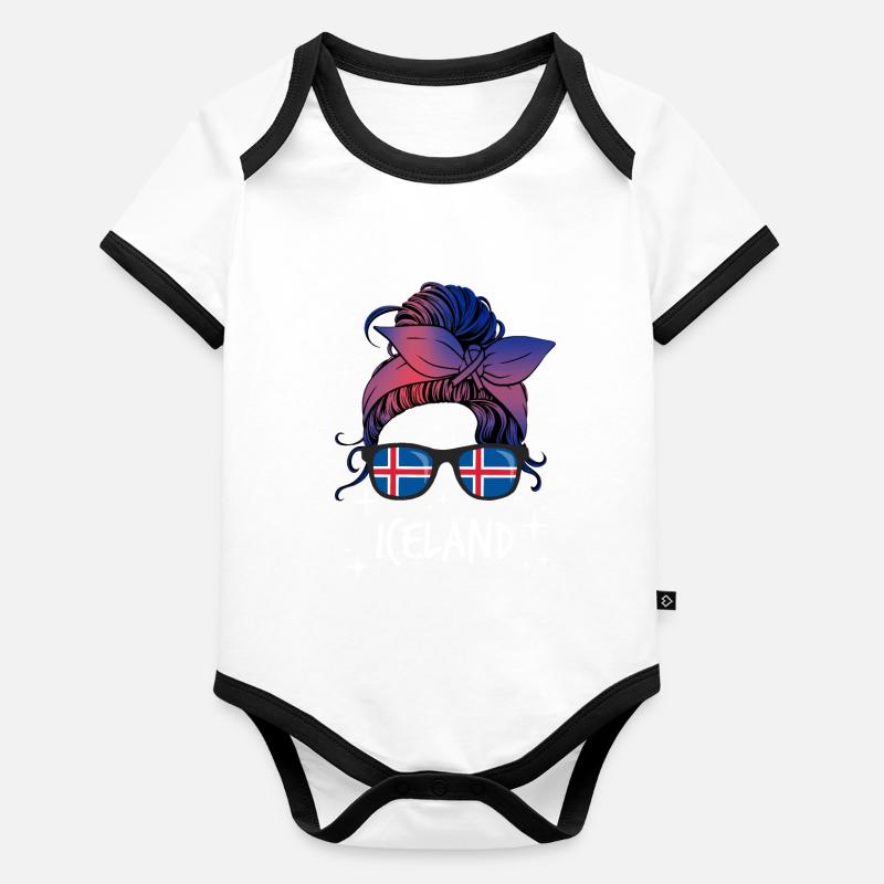 Island Baby Bio-Kurzarm-Kontrastbody