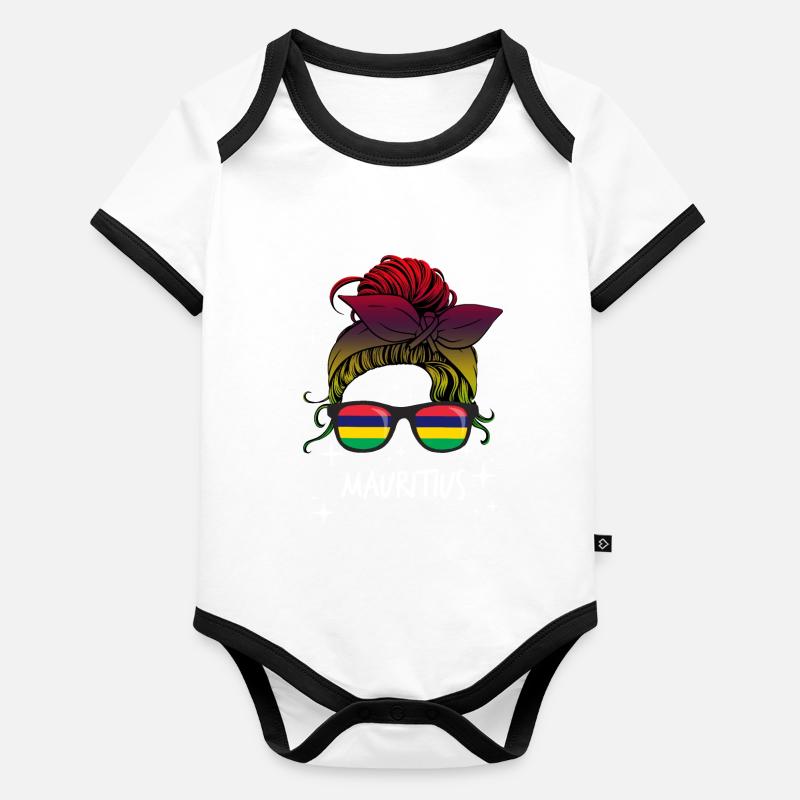 Mauritius Baby Bio-Kurzarm-Kontrastbody