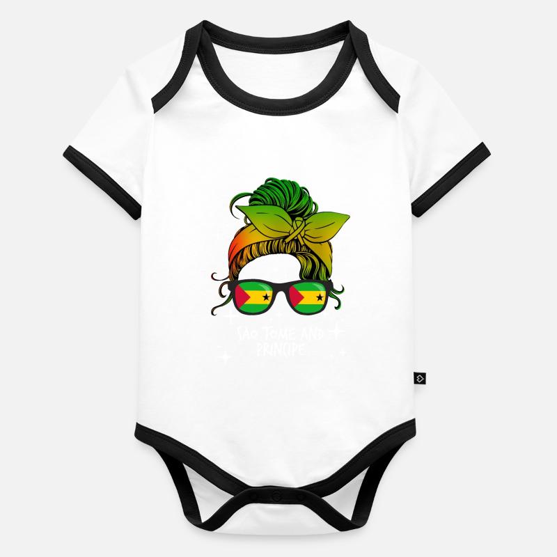 São Tomé und Príncipe Baby Bio-Kurzarm-Kontrastbody