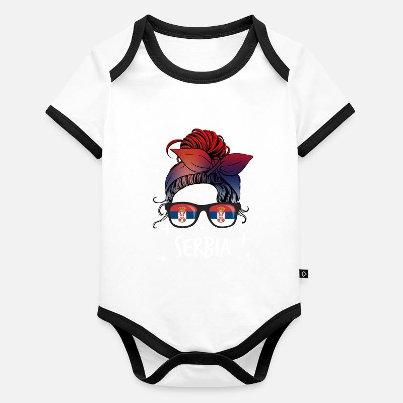 Serbien Baby Bio-Kurzarm-Kontrastbody