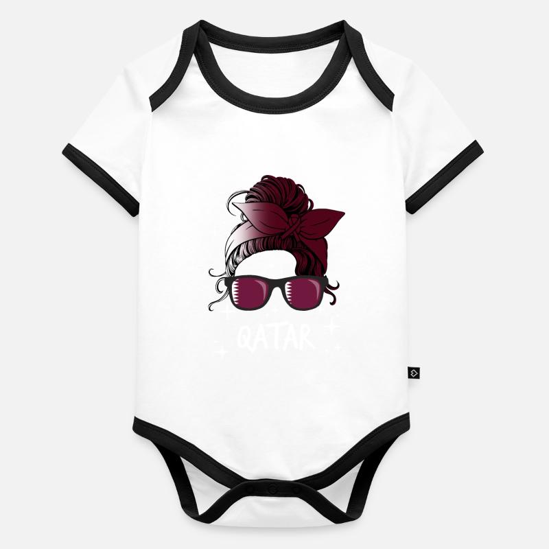 Katar Baby Bio-Kurzarm-Kontrastbody