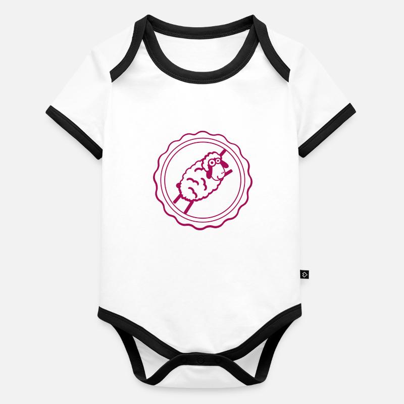 Sheep - Wool - Sheep herd - Nature - Farm Organic Baby Contrasting Bodysuit