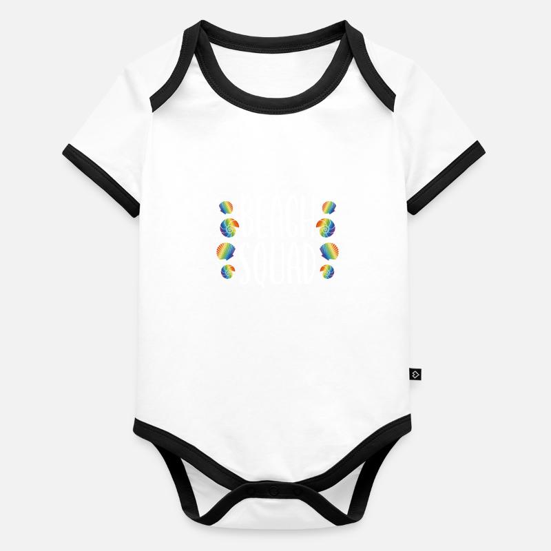 Troupe de plage Body Bébé bio contrasté manches courtes