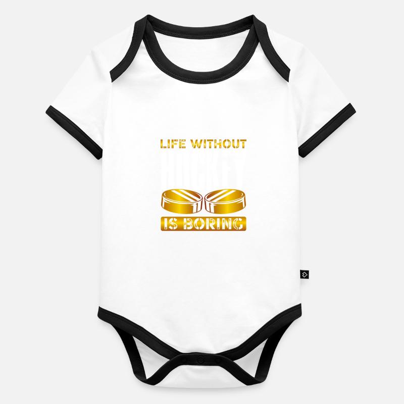 Das Leben Ohne Eishockey Ist Langweilig Baby Bio-Kurzarm-Kontrastbody