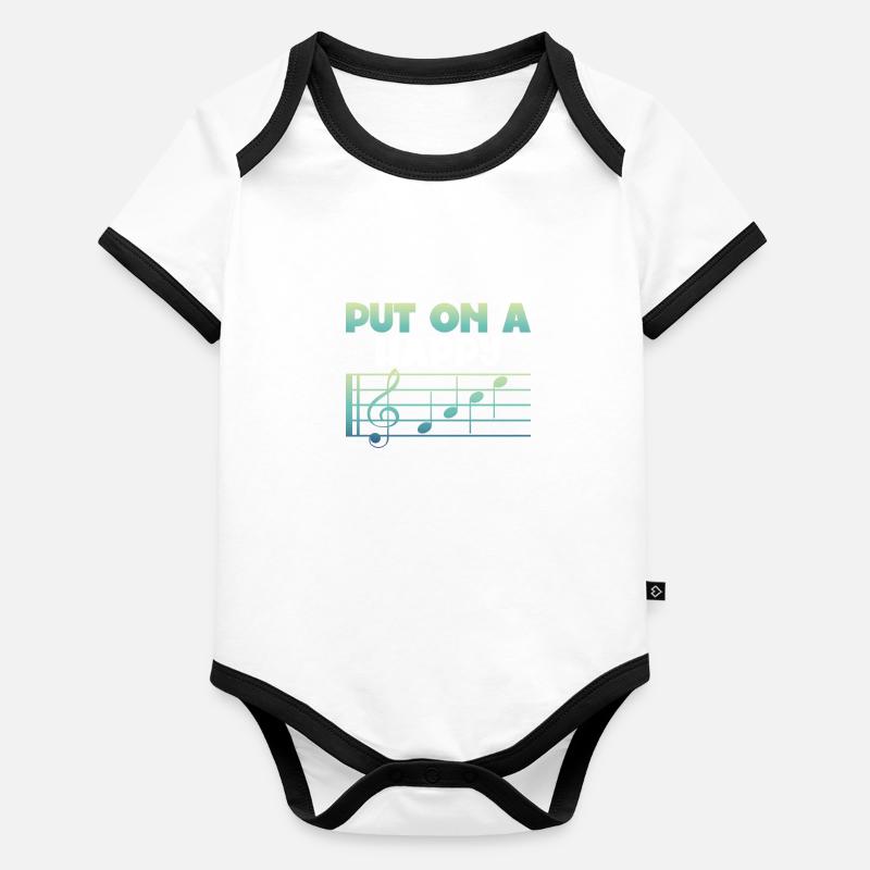 Mettez des notes de musique joyeuses sur Body Bébé bio contrasté manches courtes