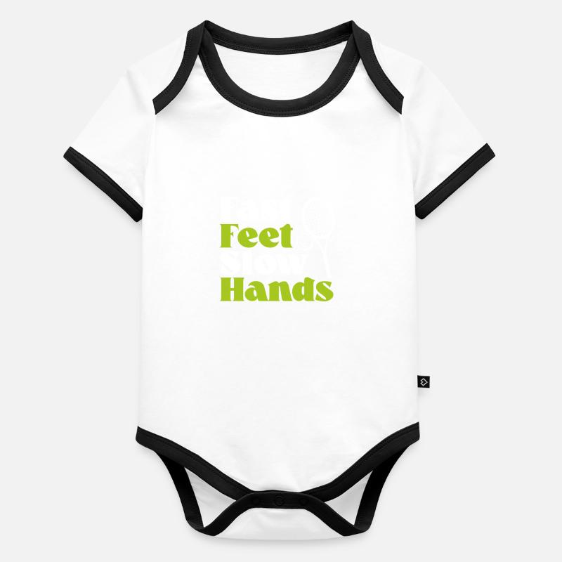 Fast feet, slow hands Organic Baby Contrasting Bodysuit