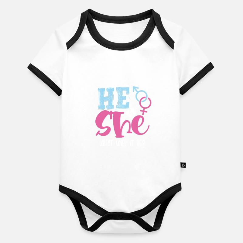 He or she, what will it be? Organic Baby Contrasting Bodysuit