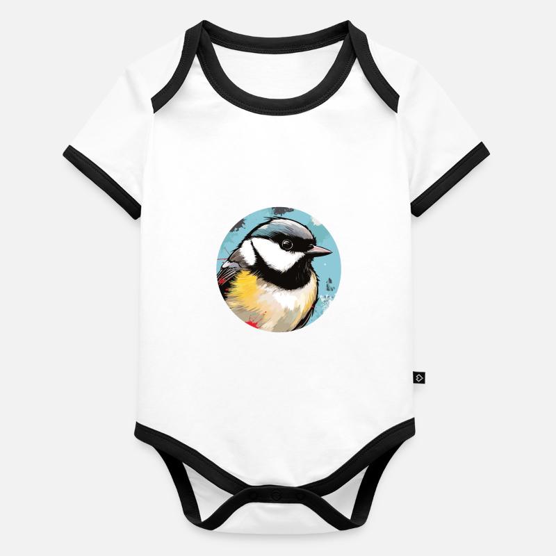 Mésange Body Bébé bio contrasté manches courtes