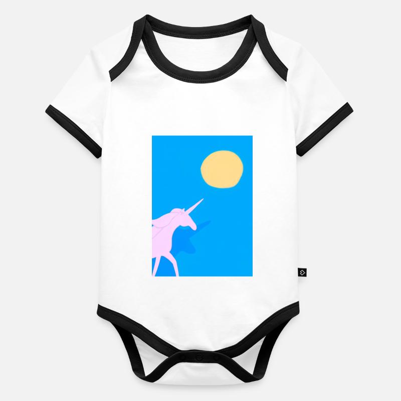 Minimales Einhorn Baby Bio-Kurzarm-Kontrastbody