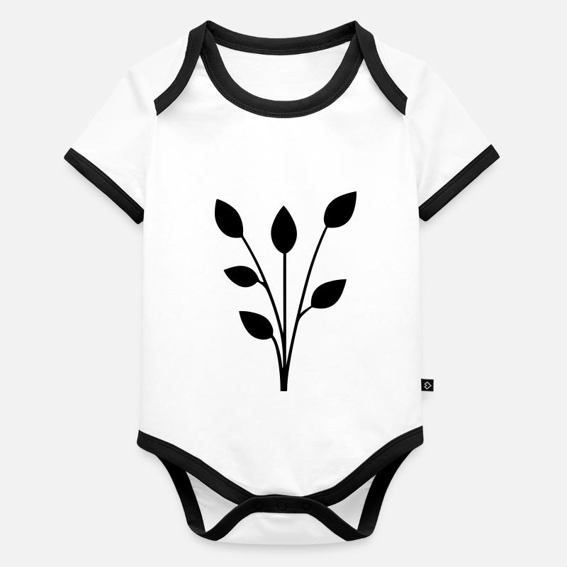 Blume mit Stiel Baby Bio-Kurzarm-Kontrastbody