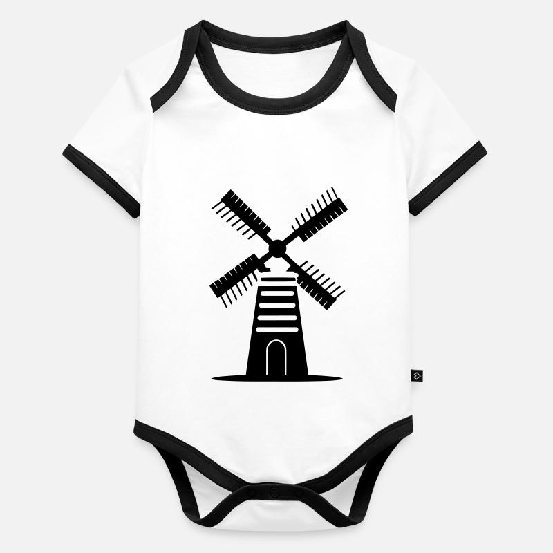 Windmühle Baby Bio-Kurzarm-Kontrastbody