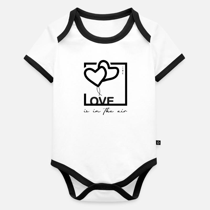 L’amour est dans l’air Body Bébé bio contrasté manches courtes