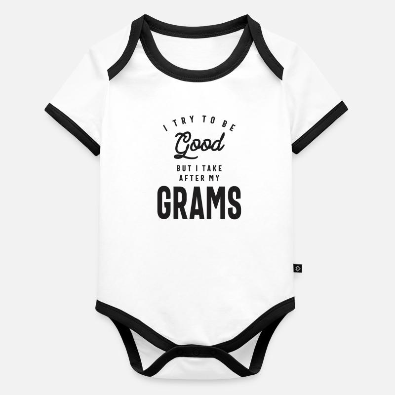 L’influence de grand-mère - Grams Body Bébé bio contrasté manches courtes