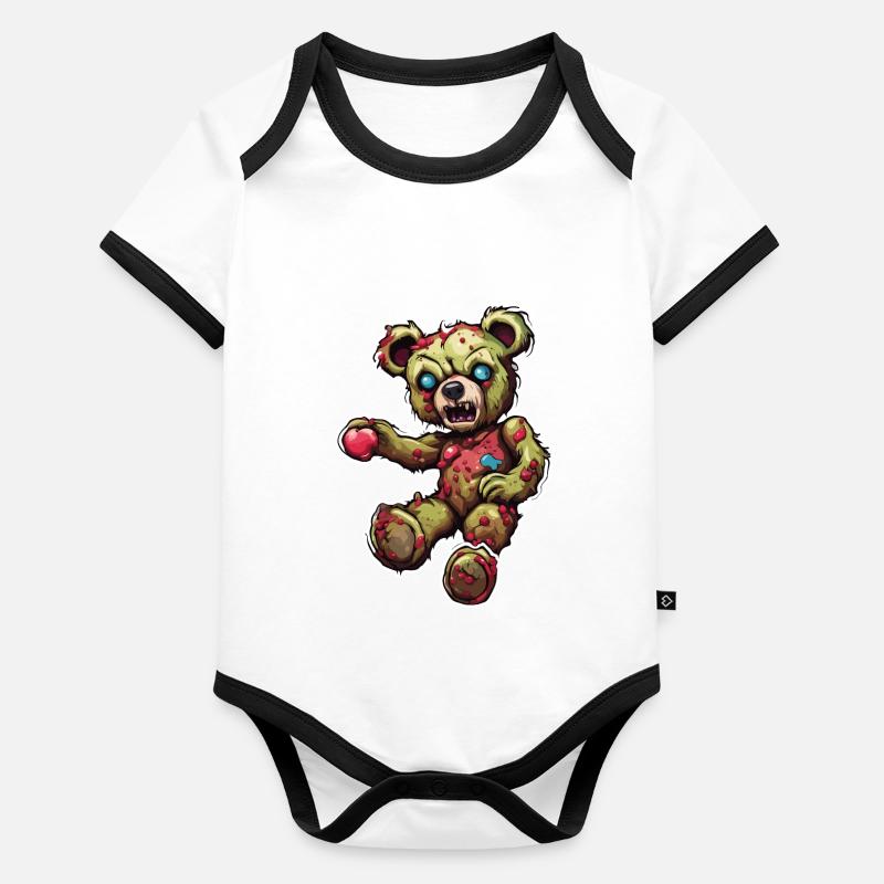 Teddybär / Kuscheltier / Stofftier / Geschenkidee Baby Bio-Kurzarm-Kontrastbody