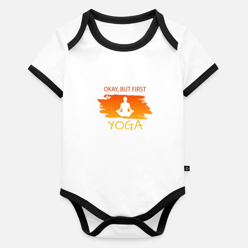 Okay but first Yoga Baby Bio-Kurzarm-Kontrastbody