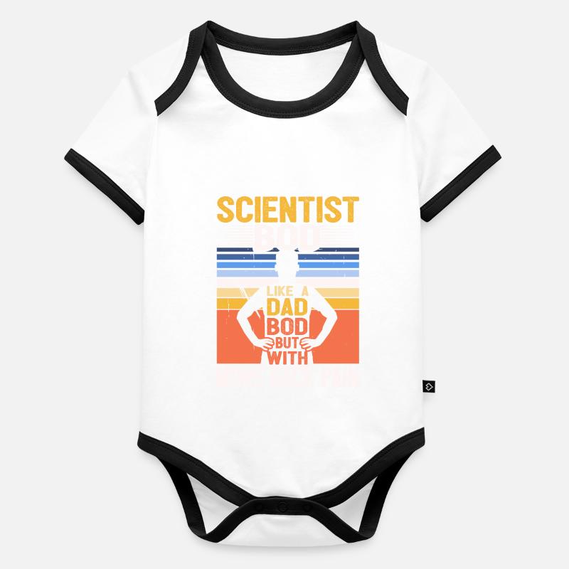 Scientist Bod Like A Dad Bod Funny Physics Baby Bio-Kurzarm-Kontrastbody