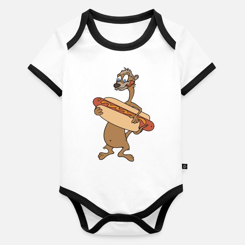 Wurst-Snack Baby Bio-Kurzarm-Kontrastbody
