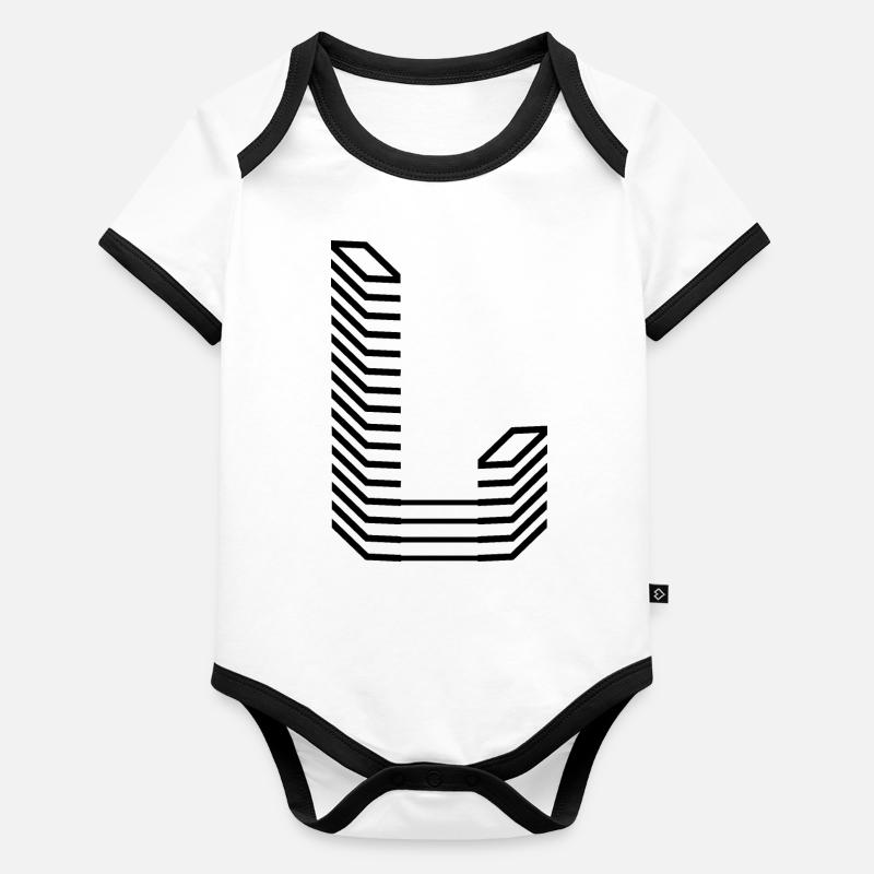 Conception unique du logo Letter L Body Bébé bio contrasté manches courtes