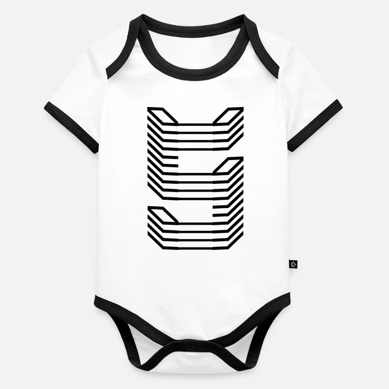 Conception unique du logo Letter S Body Bébé bio contrasté manches courtes