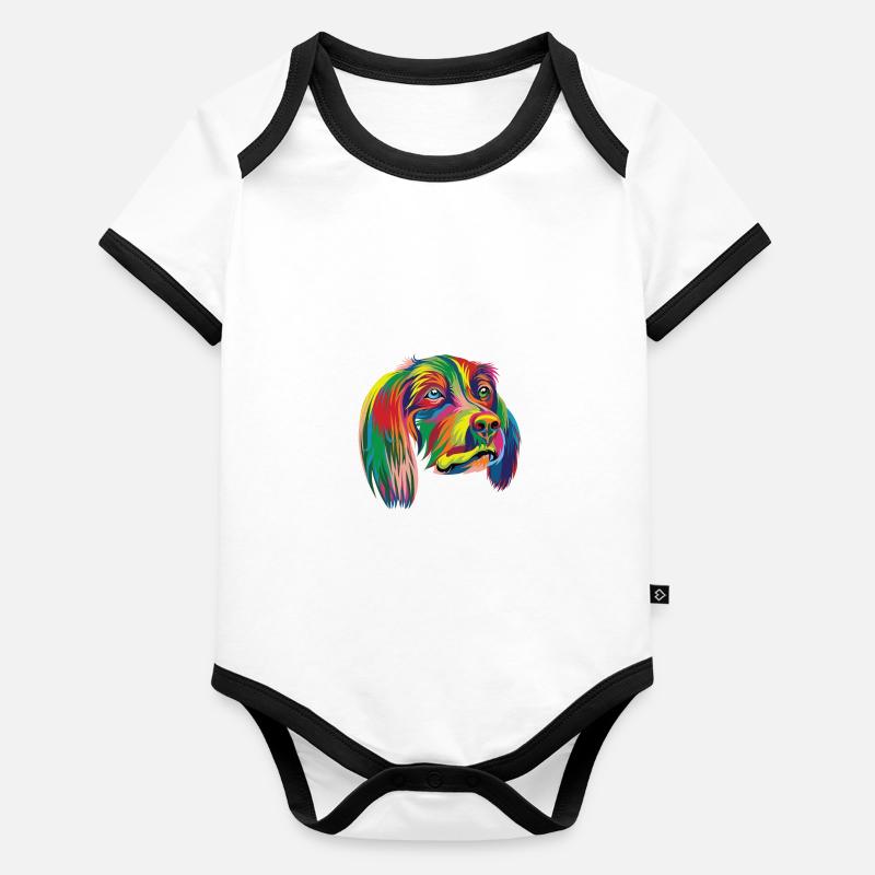 Rainbow Dog - Design Premium Body Bébé bio contrasté manches courtes