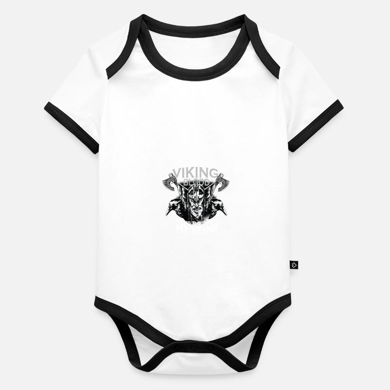 Wikinger Blut Baby Bio-Kurzarm-Kontrastbody