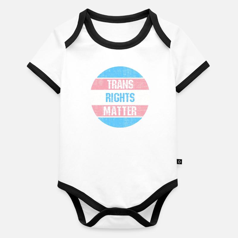 Trans Rights Matter Baby Bio-Kurzarm-Kontrastbody