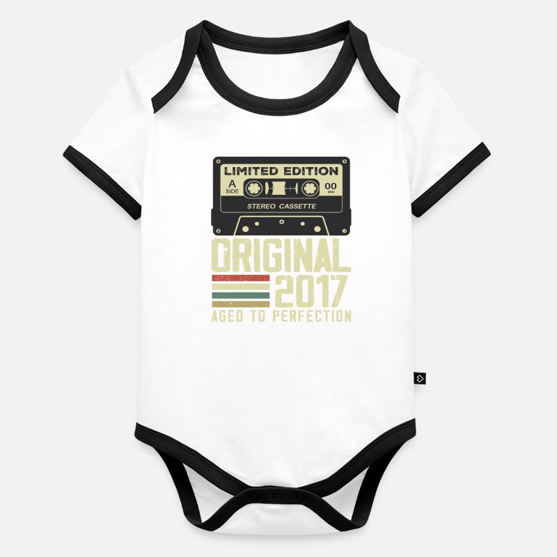 Geschenk zum 7. Jubiläum im Retro-Stil 2017 Baby Bio-Kurzarm-Kontrastbody