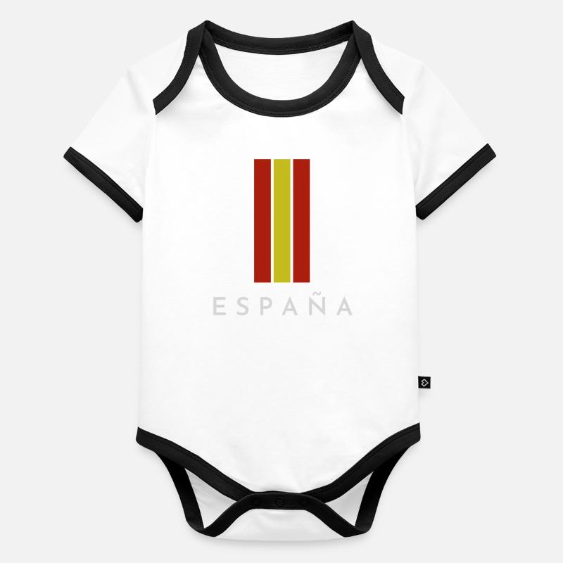 Drapeau de l’Espagne, fierté espagnole Body Bébé bio contrasté manches courtes