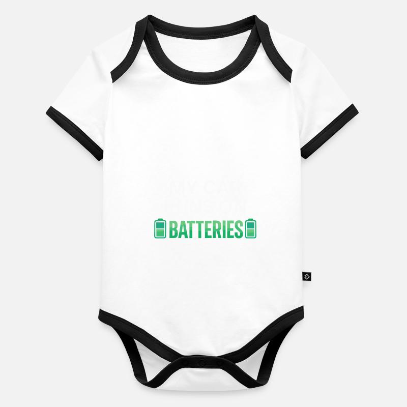 Mein Auto wird mit Batterien betrieben Baby Bio-Kurzarm-Kontrastbody