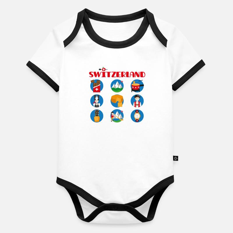 Switzerland Baby Bio-Kurzarm-Kontrastbody