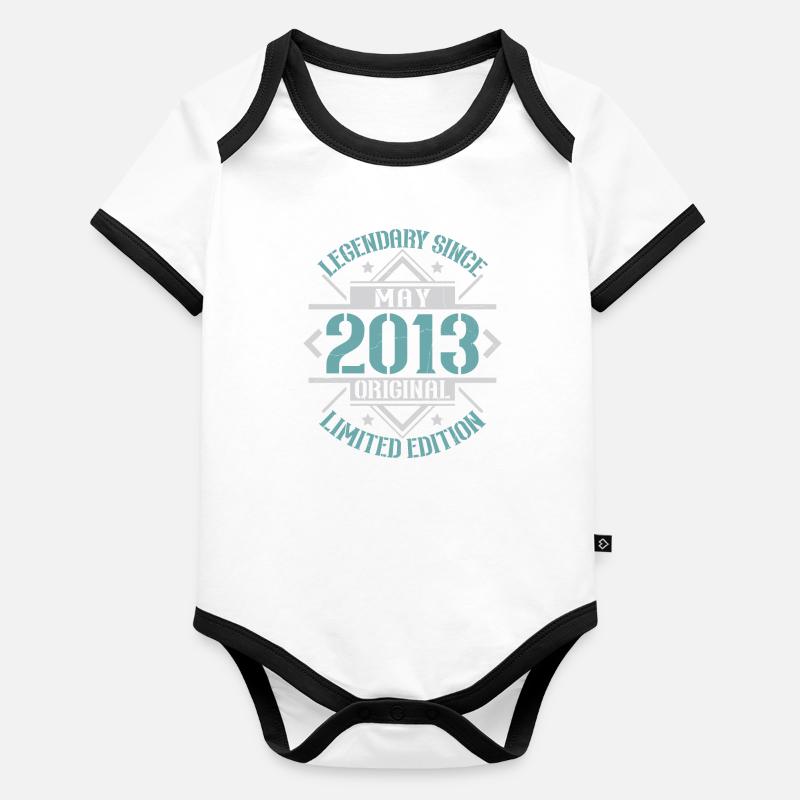 Vintage Birthday Gift 2013 May Retro Organic Baby Contrasting Bodysuit