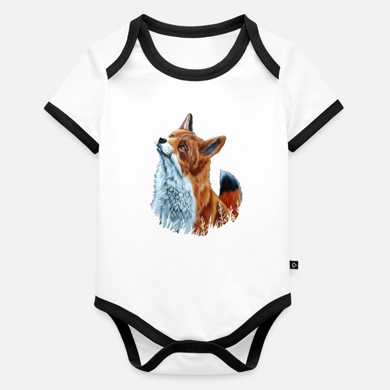 Renard - Body Bébé bio contrasté manches courtes - 