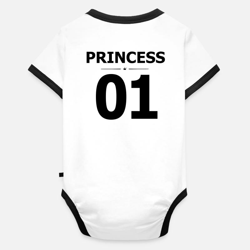 PRINCESS - Body Bébé bio contrasté manches courtes - undefined