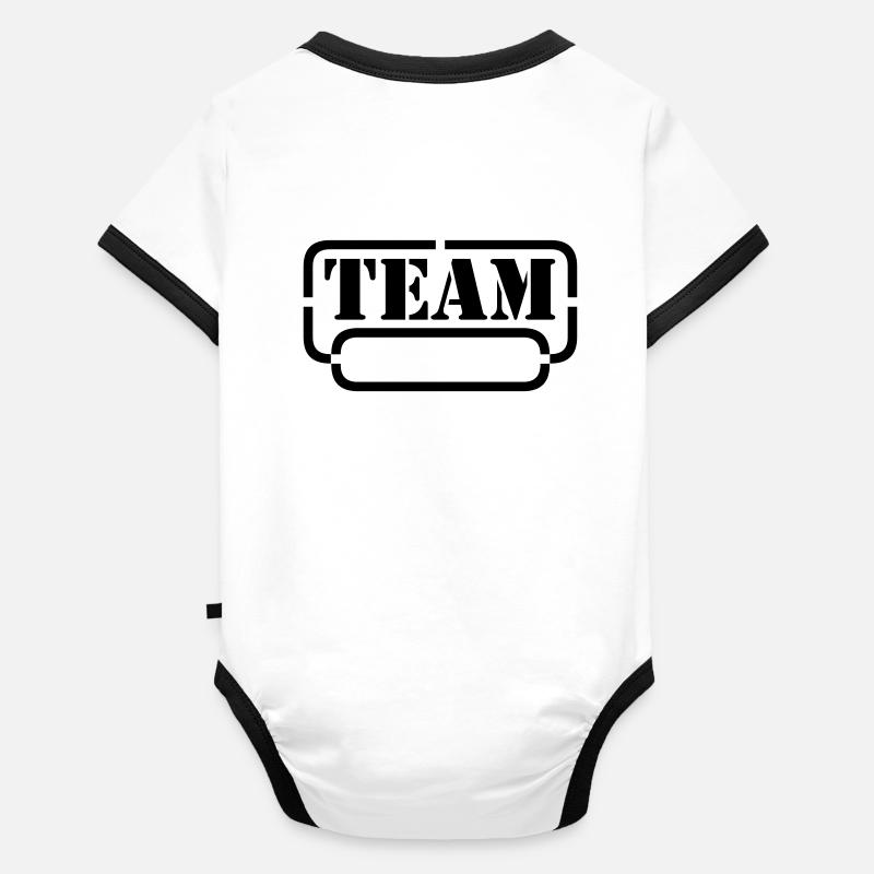 name your team Body Bébé bio contrasté manches courtes