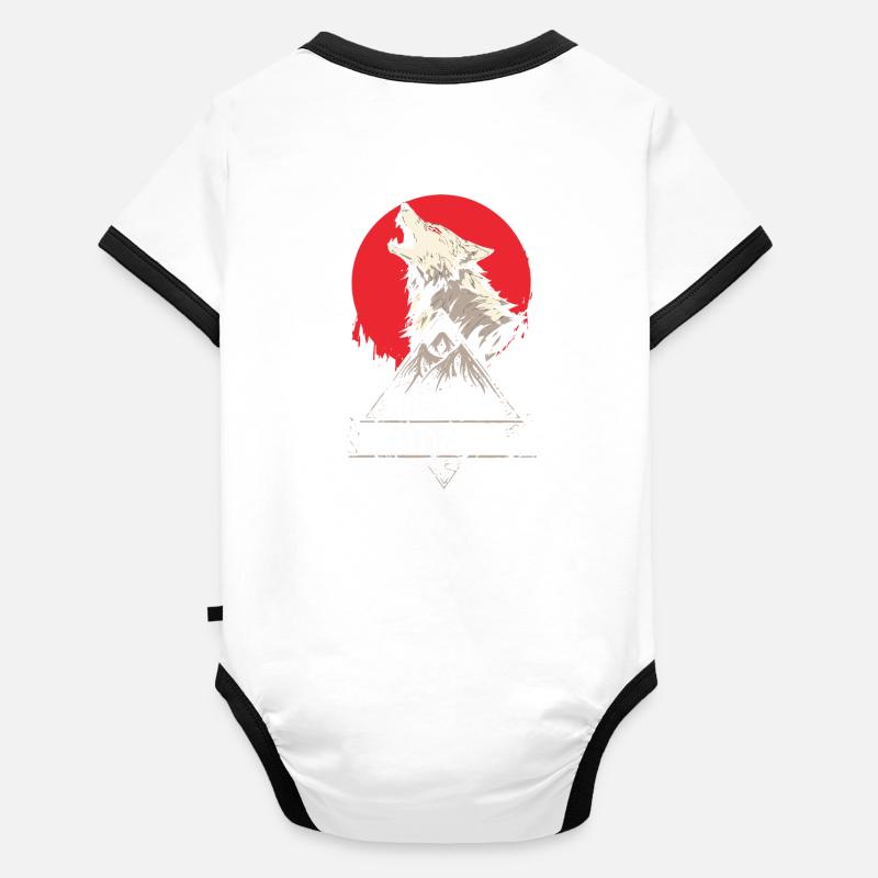 Wolf Road to Valhalla Roter Mond Baby Bio-Kurzarm-Kontrastbody