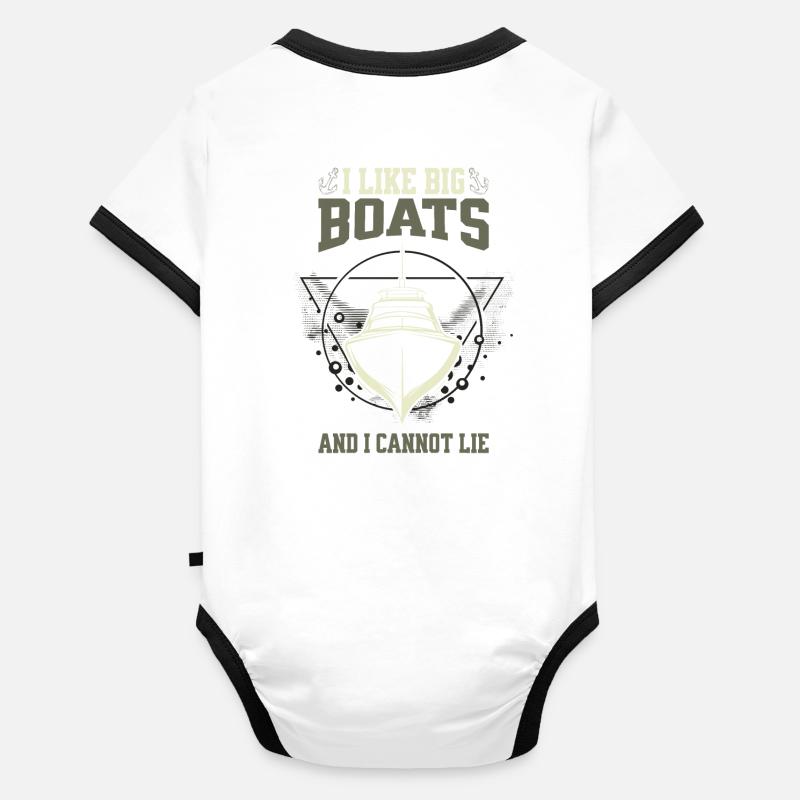 I Like Big Boats And I Cannot Lie – Frontal Boot Baby Bio-Kurzarm-Kontrastbody