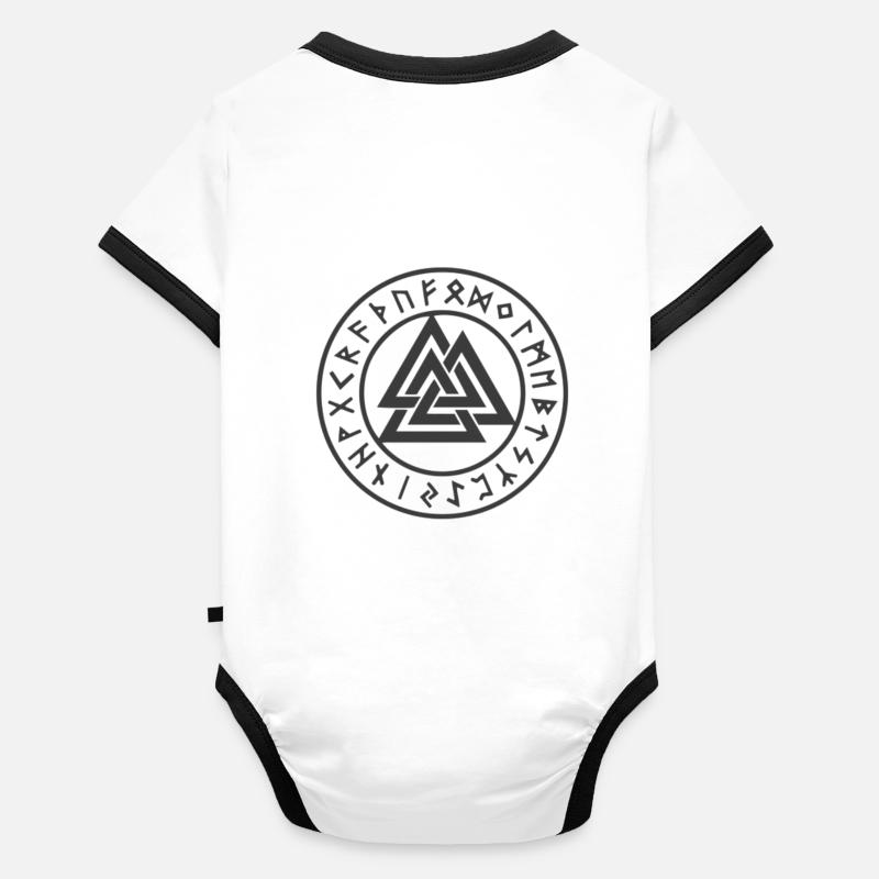 Valknut symbol | Gift idea for birthdays Organic Baby Contrasting Bodysuit