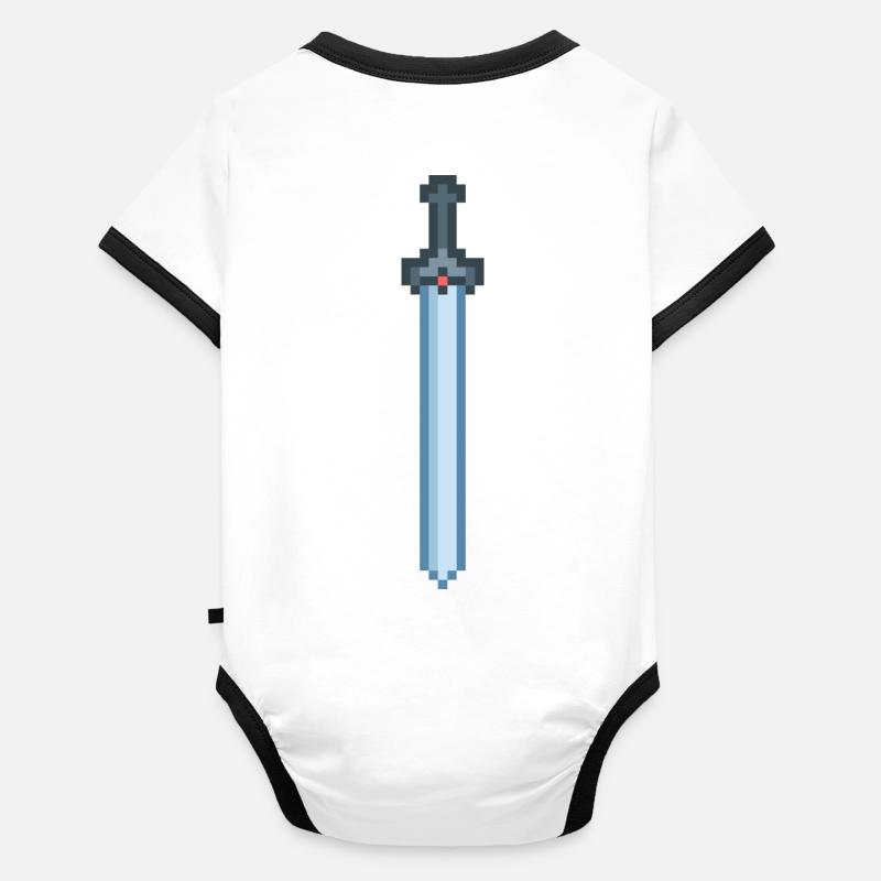 Épée de fer Body Bébé bio contrasté manches courtes