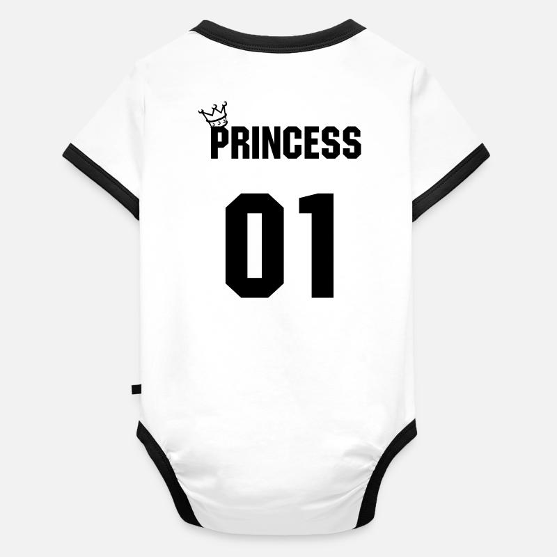 Princess Baby Bio-Kurzarm-Kontrastbody
