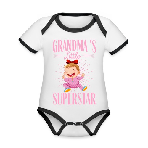 Grandma's little Superstar - Baby Bio-Kurzarm-Kontrastbody